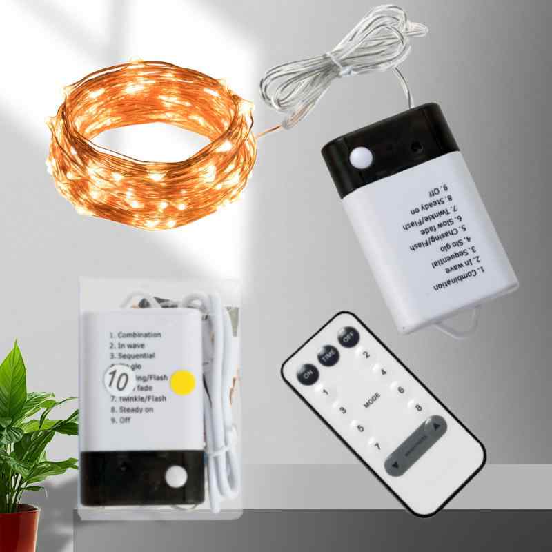 LEDライト イルミネーション ライト 電飾 USB 電池式 リモコン付き 銅線 銀線 クリスマス ハロウィン パーティー イベント 室内装飾