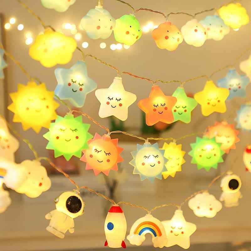 LED ライト イルミネーション 五角星 云 雲 星 スター 太陽 花柄 電飾 部屋 飾り付け テント 飾りつけ ..