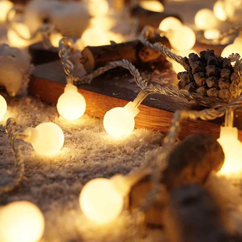 LED ストリングライト ボールライト イルミネーション ライト 電池式 防水 クリスマス 結婚式 パーティー イベント 暖白色 カラフル