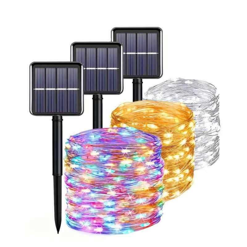 ソーラー イルミネーションライト LED 屋外 ガーデンライト 結婚式 パーティー クリスマス 飾りライト 合金線