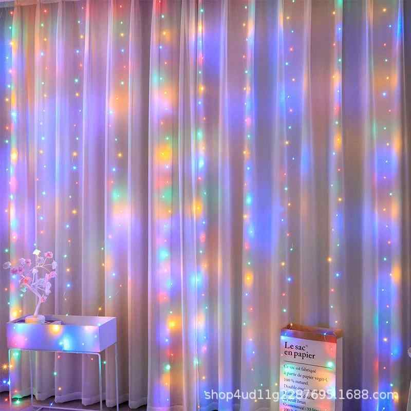 LED イルミネーションライト カーテンライト 暖白色 カラー ブルー 正白 USB 電飾 ストリングライト ガーランド ライトアップ イベント パーティー クリスマス ハロウィン 結婚式 部屋飾り