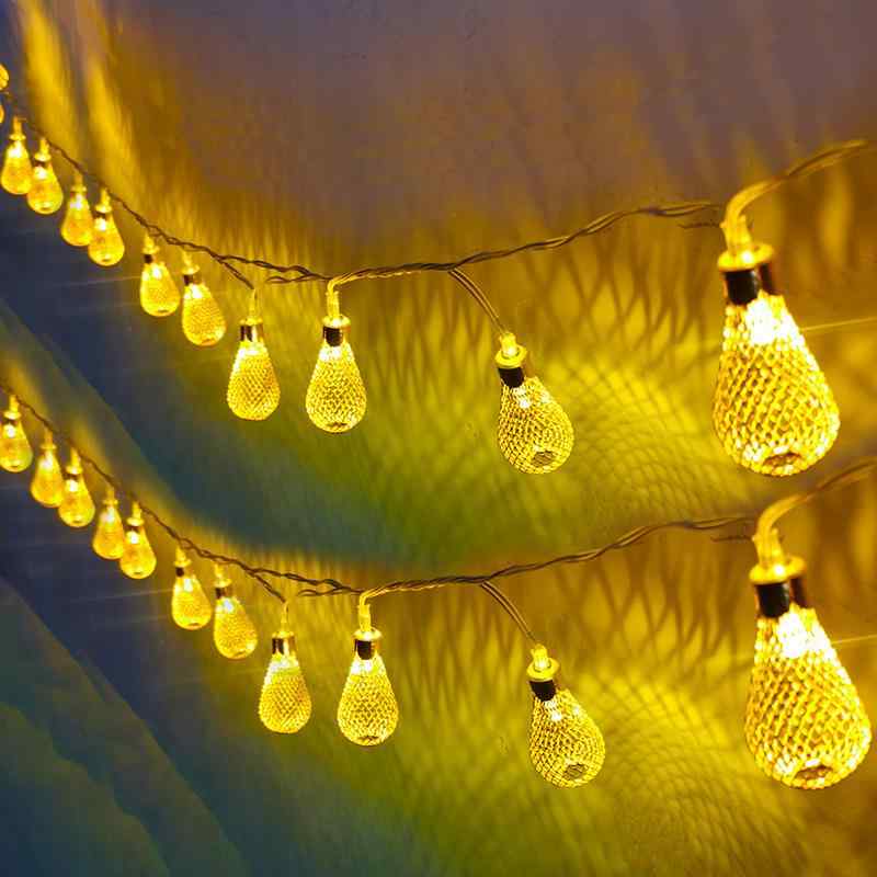 LED イルミネーションライト 星型 ドロップ型 網状 暖白色 四色 電飾 DIY デコレーション イベント パーティー クリスマス 部屋 飾り