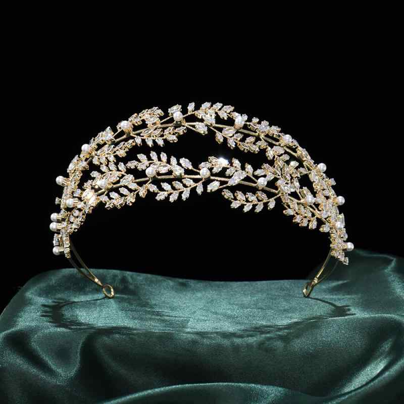 ヘアバンド レディース ウェディング ティアラ シルバー 水晶 ジルコニア 髪飾り ヘアアクセサリー パーティー 舞台 イベント 上品 かわいい(x2)
