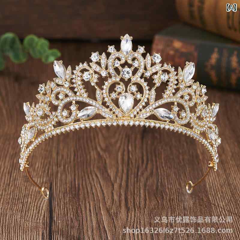 ティアラ ウエディング ブライダルアクセサリー クラウン 結婚式 ヘアアクセサリー プリンセス 合金 水晶 ラインストーン 髪飾り パーティー 発表会 演奏会 ゴールド シルバー イベント コスプレ 写真撮影