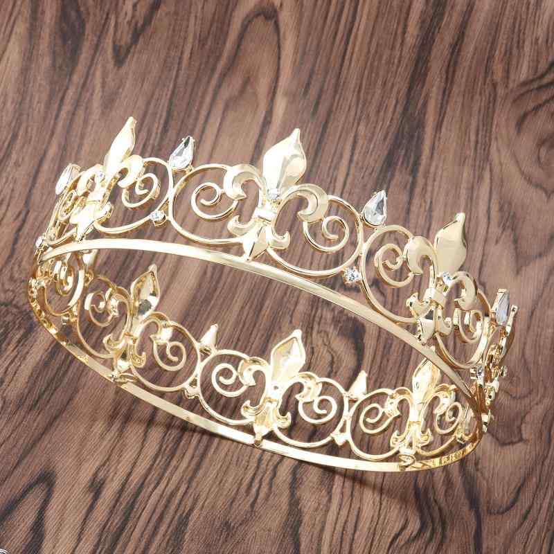 ティアラ レディース ブライダル クラウン ウェディング 髪飾り 金色 水晶 ジルコニア 合金 エスニック ゴージャス かわいい 結婚式 パーティー 舞台 撮影用
