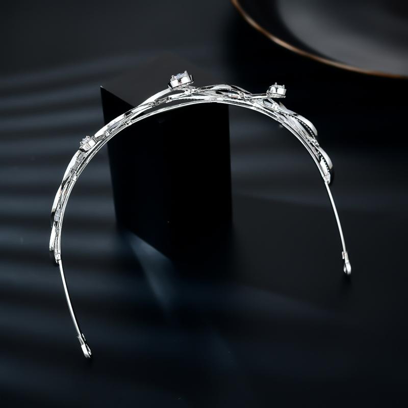 ウェディング ティアラ ブライダルアクセサリー 結婚式 ヘアアクセサリー 髪飾り ジルコニア プリンセス風 ヘッドドレス パーティー 発表会(x2)