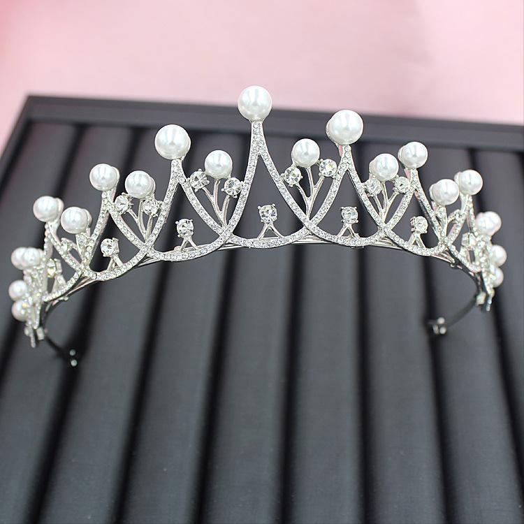 ヘアアクセサリー レディース ブライダル パール ティアラ クラウン ウェディング ヘッドドレス 合金 結婚式 パーティー 発表会 イベント