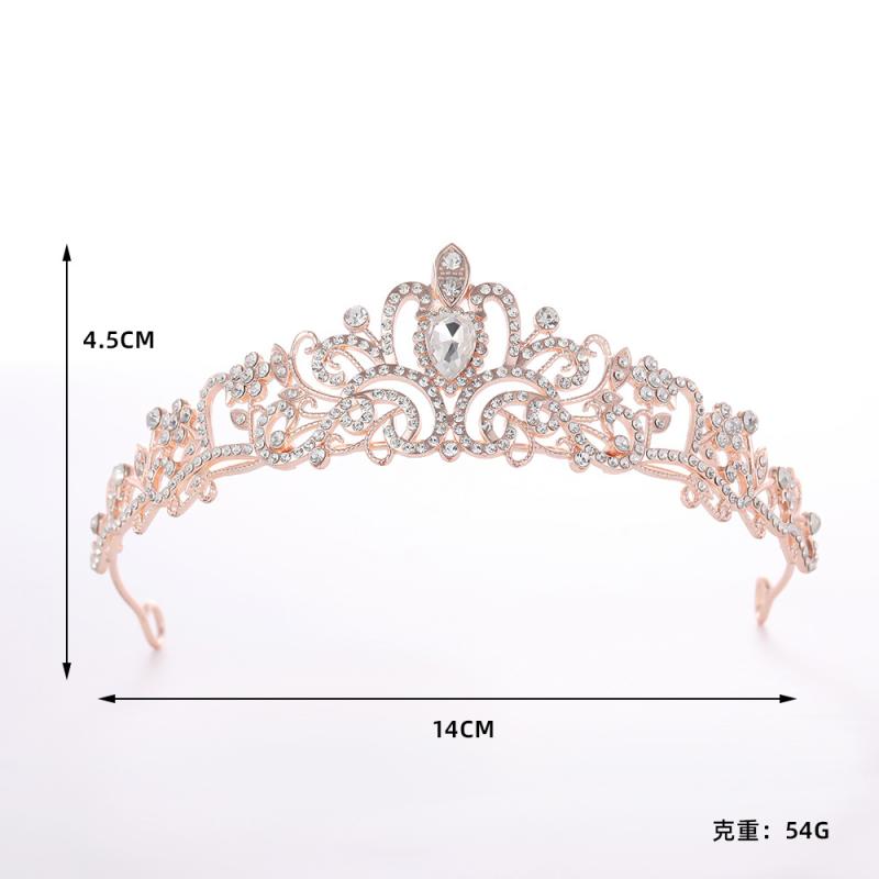 ウェディング ティアラ ブライダル ヘアアクセサリー 髪飾り 花嫁 合金 エレガント 電気メッキ加工 クリスタル ラインストーン 結婚式 パーティー 披露宴(x5)