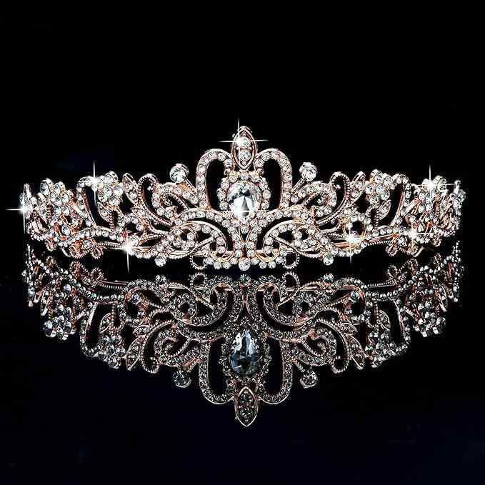 ヘアアクセサリー レディース ウェディング ティアラ ジルコニア クラウン シルバー 結婚式 ブライダル 髪飾り パーティー 舞台 写真撮影