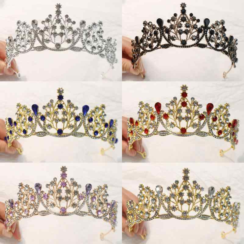 ティアラ レディース ブライダル クラウン ウェディング ヘアアクセサリー 髪飾り ジルコニア ラインストーン 結婚式 パーティー 発表会 演奏会 モデル ランウェイ フォーマル シルバー(x2)