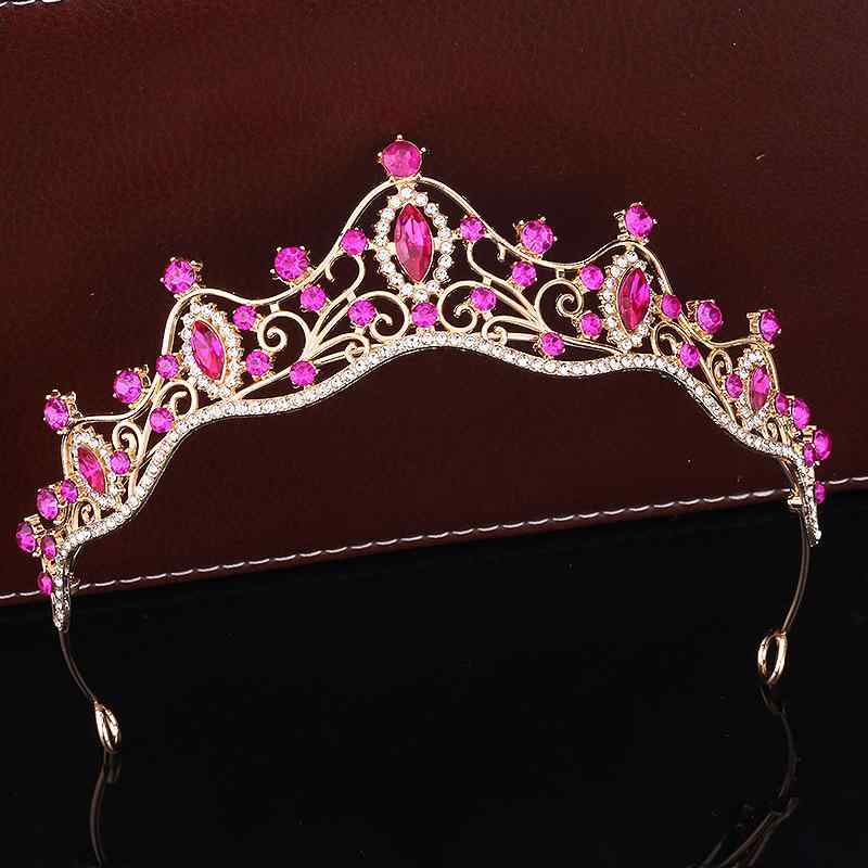 ヘアアクセサリー 子供用 ティアラ 合金 ラインストーン プリンセス 王冠 カチューシャ 結婚式 パーティー シルバー ゴールド ピンク 発表会 記念写真 舞台 髪飾り かわいい キラキラ