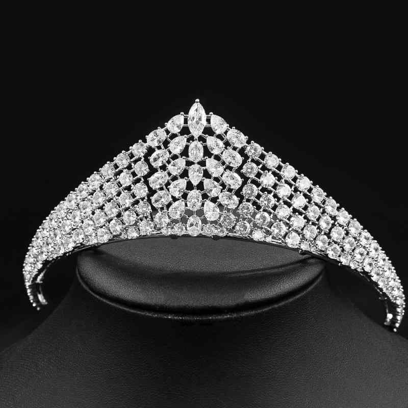 ヘアアクセサリー レディース ティアラ クラウン ウェディング 結婚式 ブライダル 髪飾り ジルコニア エレガント パーティー 二次会 披露宴 発表会 記念写真 イベント 上品 ゴージャス アクセサリー