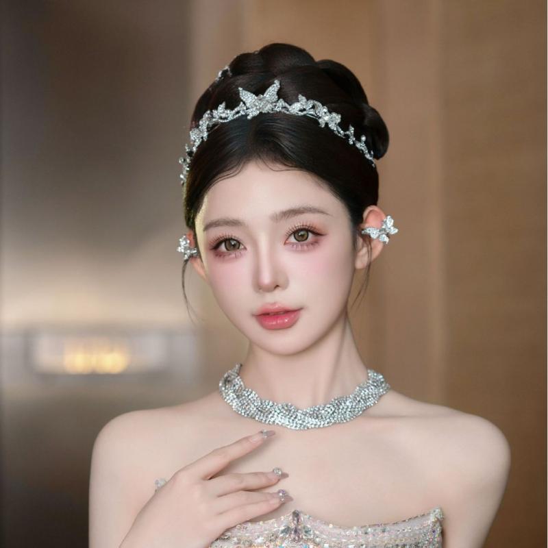 ウェディング ティアラ ブライダル ヘアアクセサリー レディース 髪飾り キラキラ 華やか 上品 ヘッドドレス 結婚式 パーティー イベント 二次会 披露宴 写...