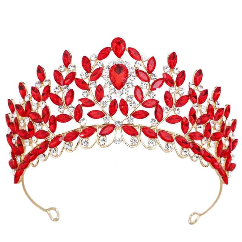 ヘアアクセサリー レディース ブライダル ティアラ クラウン 高見え ジルコニア ラインストーン ウェディング 結婚式 パーティー イベント 厚銀 白钻 KC金 赤钻 藍钻 緑钻 AB