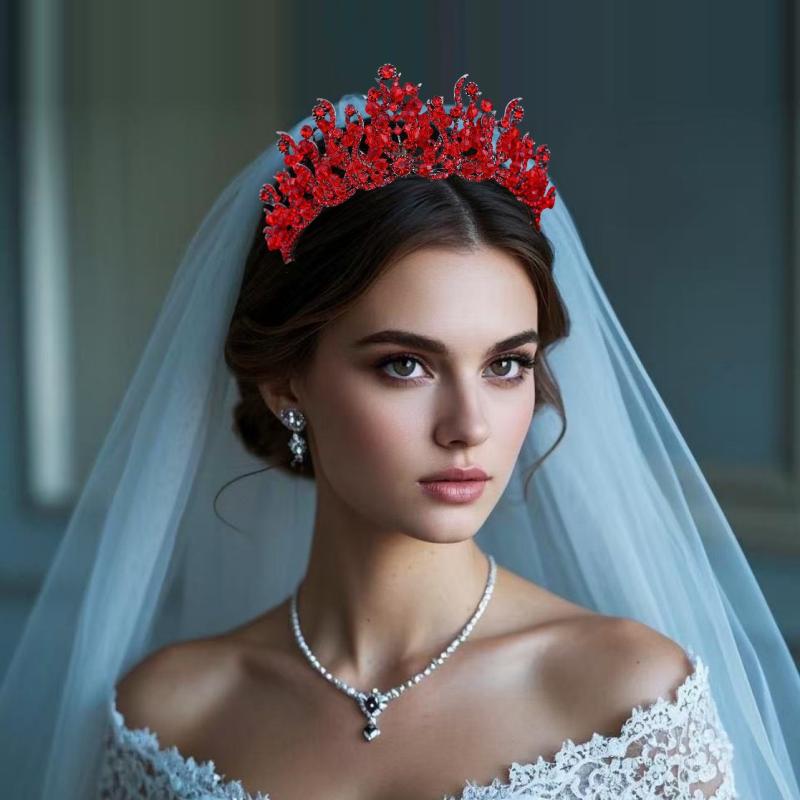 ヘアアクセサリー レディース 髪飾り ウェディング ブライダル クラウン ティアラ 水晶 ビーズ ラインストーン 合金 結婚式 誕生日 記念日 お祝い ギフト ...