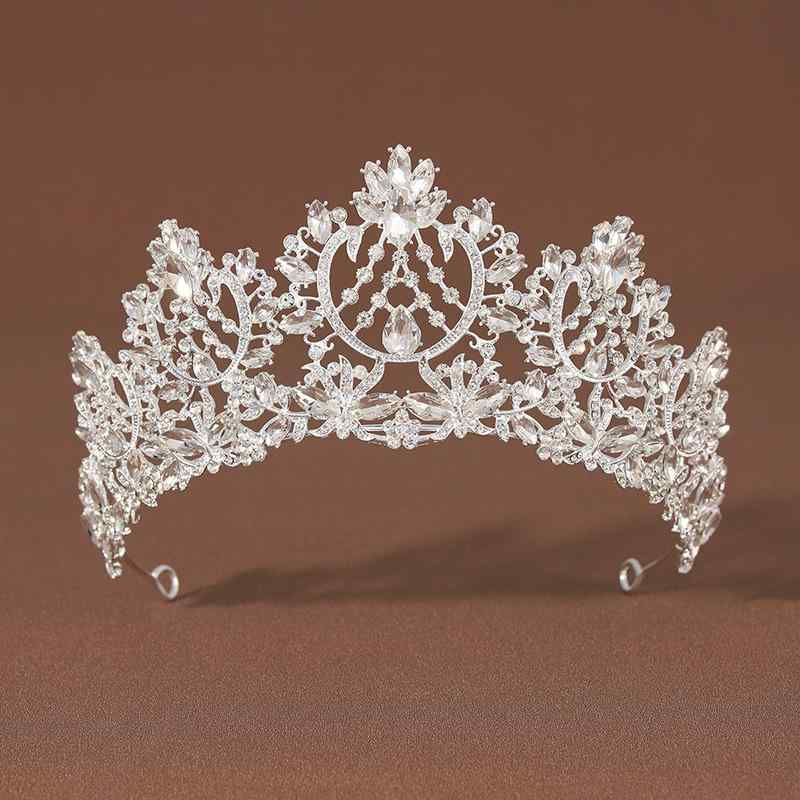 髪飾り レディース バロック様式 クラウン プリンセス 女王風 ヘアアクセサリー ウェディングドレス ブライダル 披露宴 パーティー コスプレ イベント シルバー