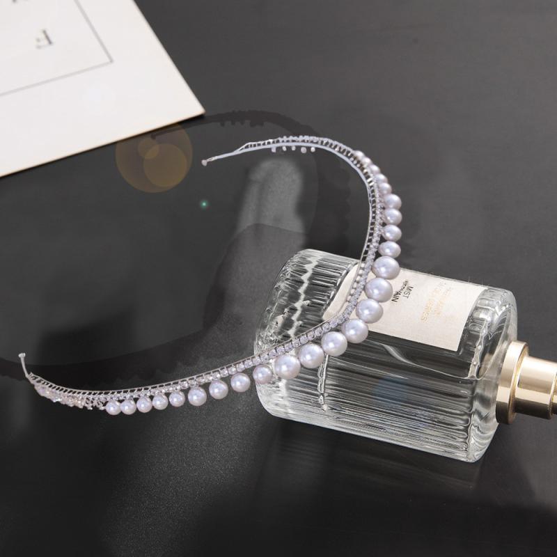 ウェディング ティアラ 結婚式 ブライダル ヘアアクセサリー ヘッドドレス 手作り パール ジルコニア 髪飾り 発表会 パーティー イベント 上品 かわいい(x3)