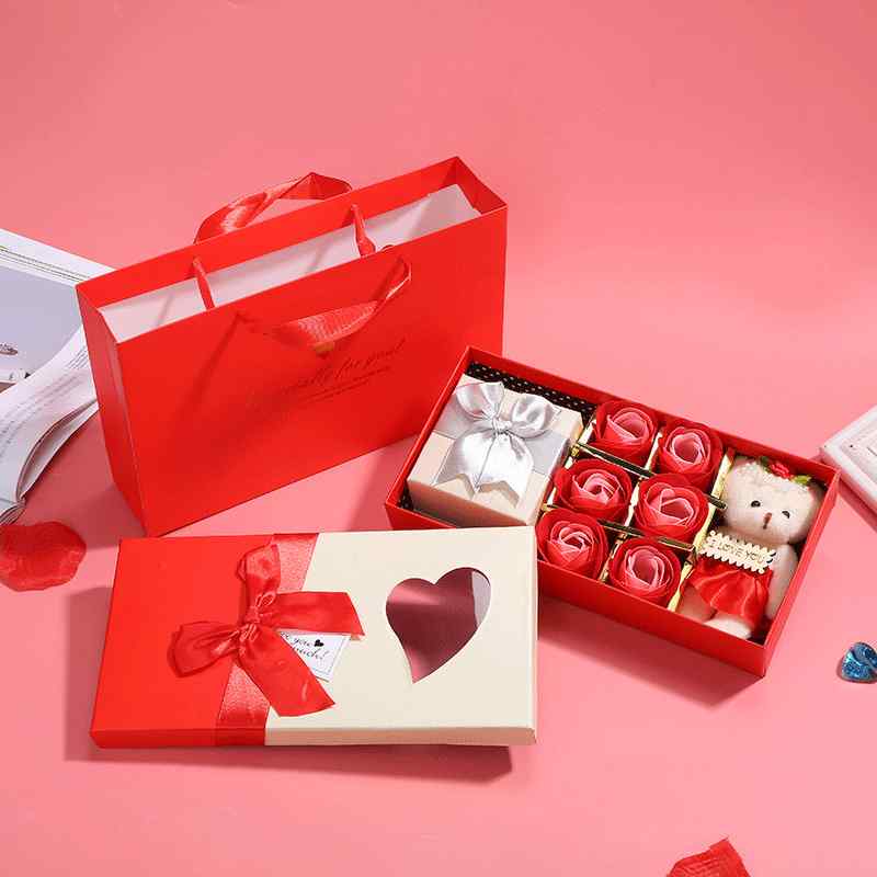 ネックレス ギフトボックス 贈り物 教師の日 プレゼント 記念品 ローズ 薔薇 石鹸花 クマ ベア