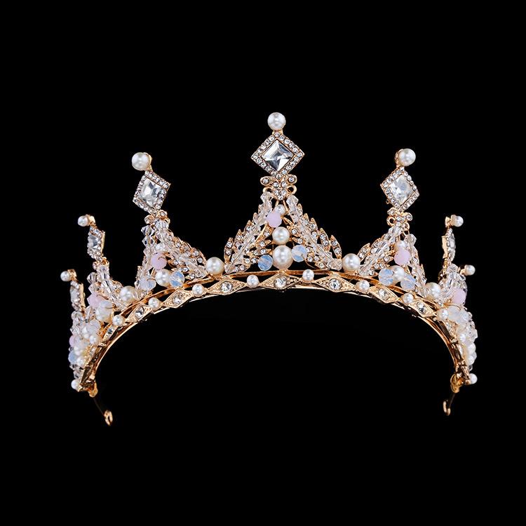 ヘアアクセサリー レディース ウェディング ブライダル クラウン ティアラ 合金 パール ラインストーン キラキラ 結婚式 パーティー 二次会 発表会 バースデー 誕生日 ケーキデコレーション ゴールド シルバー 上品 かわいい