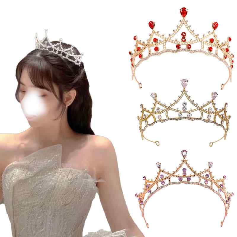 髪飾り レディース ウェディング ブライダル ティアラ クラウン ヘアアクセサリー ヘアアレンジ 写真撮影 誕生日 プリンセス 成人式 合金 電気メッキ加工 クリスタル 銀色 白色 シルバー