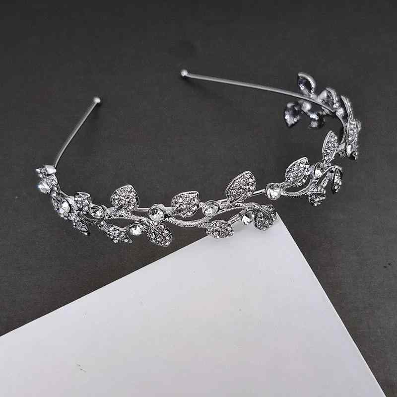 ヘアアクセサリー レディース ブライダル 髪飾り ティアラ シルバー ゴールド ローズゴールド ラインストーン 結婚式 ウェディング パーティー 発表会 ヘッドドレス ヘアバンド カチューシャ(x2)