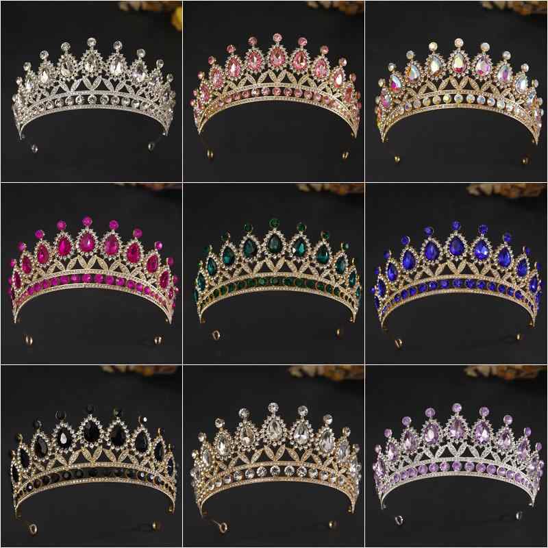 ヘアアクセサリー レディース ブライダル 王冠 クラウン ティアラ シルバー ゴールド ジルコニア ウェディング 結婚式 パーティー 舞台 髪飾り 大判