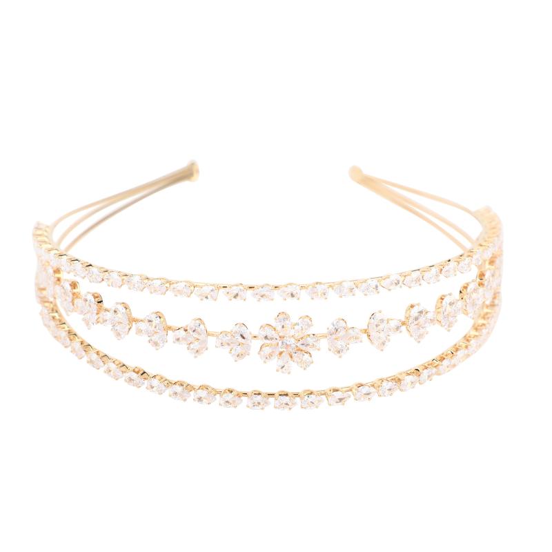 ヘアアクセサリー レディース 花嫁 髪飾り 花柄 フラワー ウェディング ブライダル ティアラ カチューシャ AAAジルコニア 結婚式 パーティー 二次会 ゴージャス エレガント 上品 かわいい