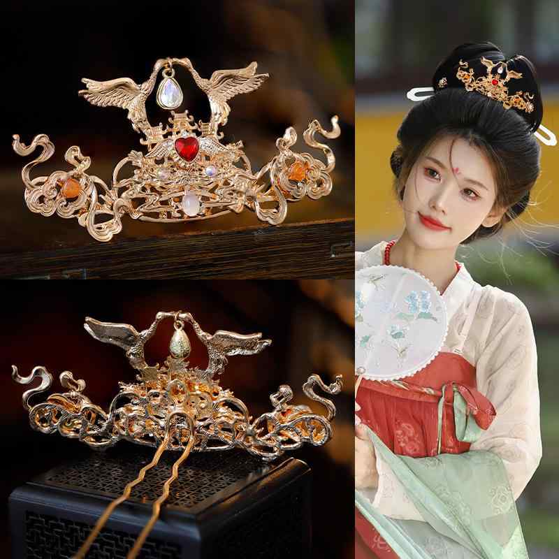 ヘアアクセサリー レディース 髪飾り ヘッドドレス 和風 アンティーク調 ブライダル ウェディング 花嫁 鳳凰 敦煌風 エスニック 合金 手作り イベント パーティー コスプレ