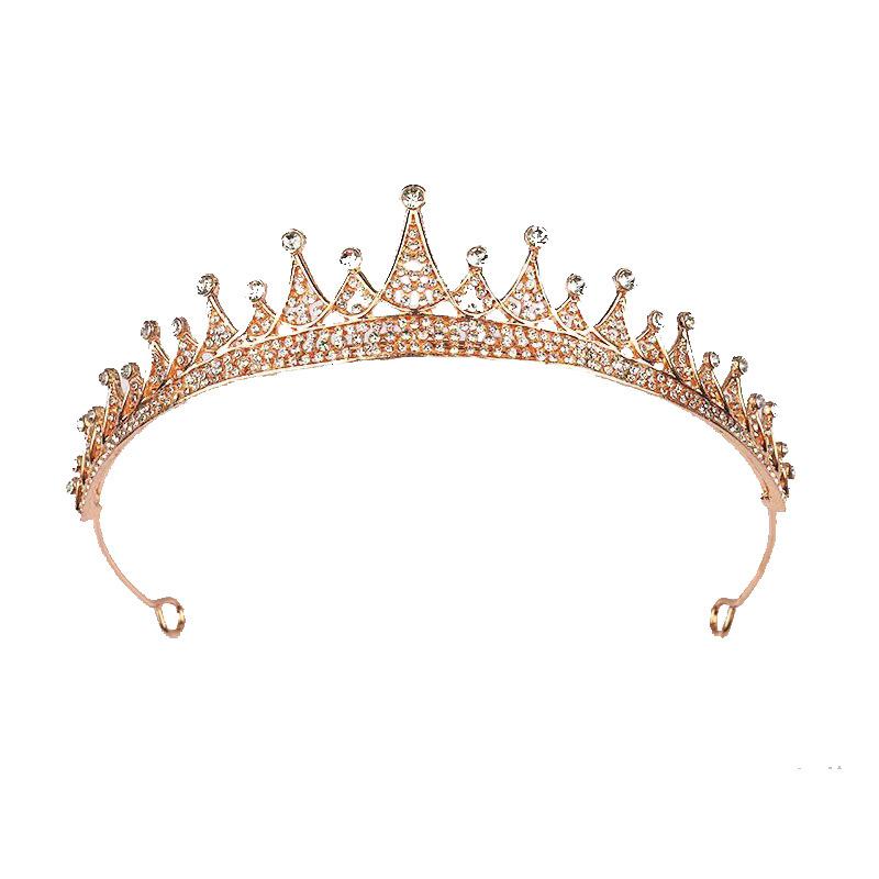 ヘアアクセサリー レディース ブライダル 花嫁 ウェディング 結婚式 合金 ティアラ 髪飾り 欧米風 女王 王冠 ゴールド シルバー(x3)