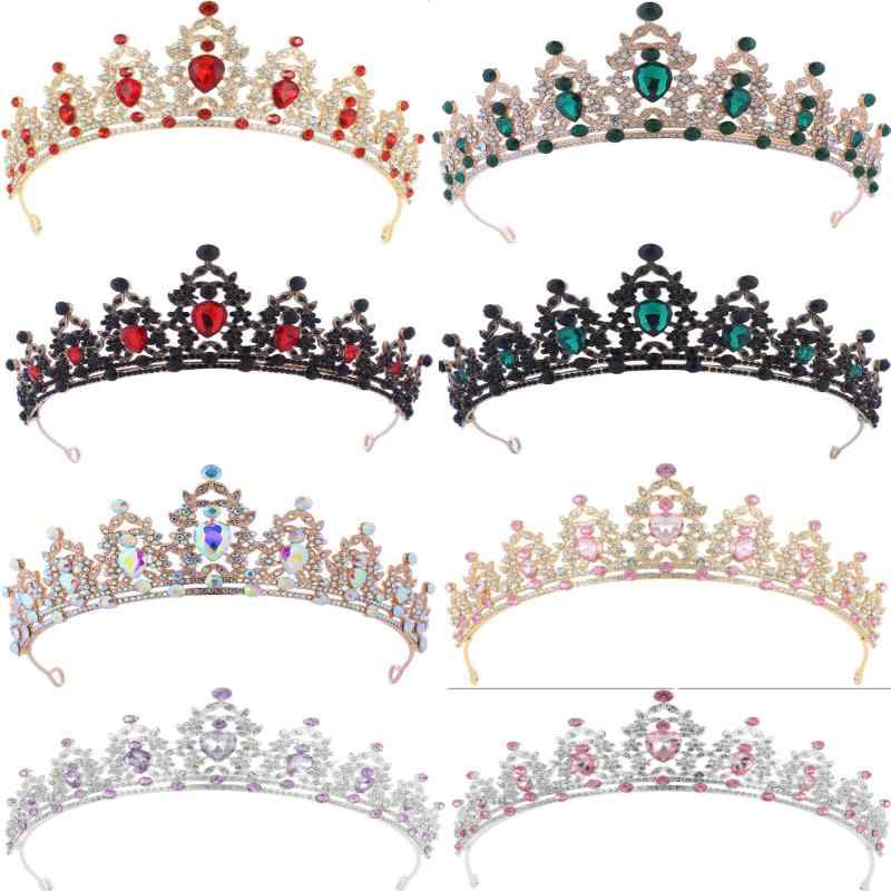 ヘアアクセサリー レディース ブライダル クラウン バロック調 合金 ティアラ ウェディングドレス 髪飾り 水晶 ラインストーン 電気メッキ加工 記念日 結婚式 パーティー ゴージャス エレガント 大粒 南米風 東南アジア風