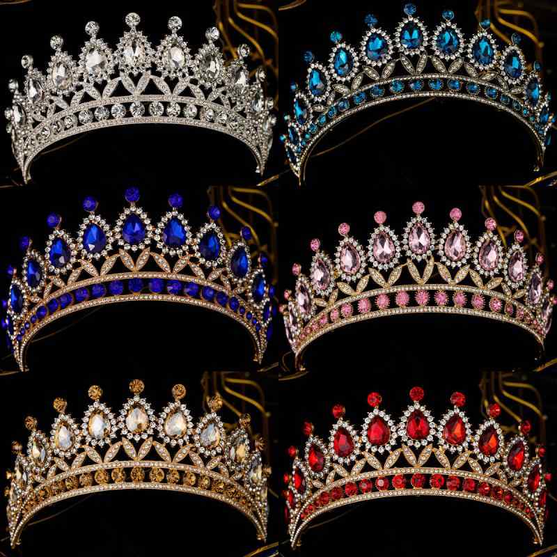 王冠 レディース バロック調 ウェディング 髪飾り 合金 ティアラ シルバー パープル ラインストーン キラキラ 結婚式 ブライダル 舞台 写真撮影 パーティー イベント コスプレ ゴージャス エレガント かわいい(x2)