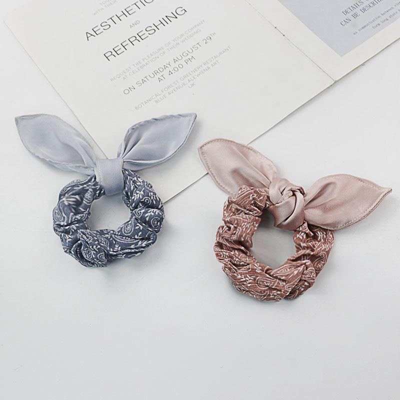 ヘアアクセサリー レディース ヘアゴム 髪飾り 兎耳 うさ耳 リボン ヘアバンド まとめ髪 団子ヘア 大人かわいい 韓国風 海ブルー 桃色 布製(x3)