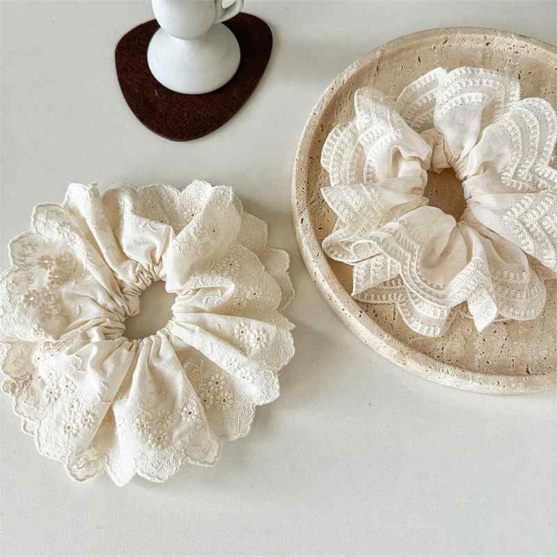 ヘアアクセサリー レディース ファッション ヘアゴム シュシュ レース 花柄 かわいい おしゃれ 高弾力 ヘアアレンジ