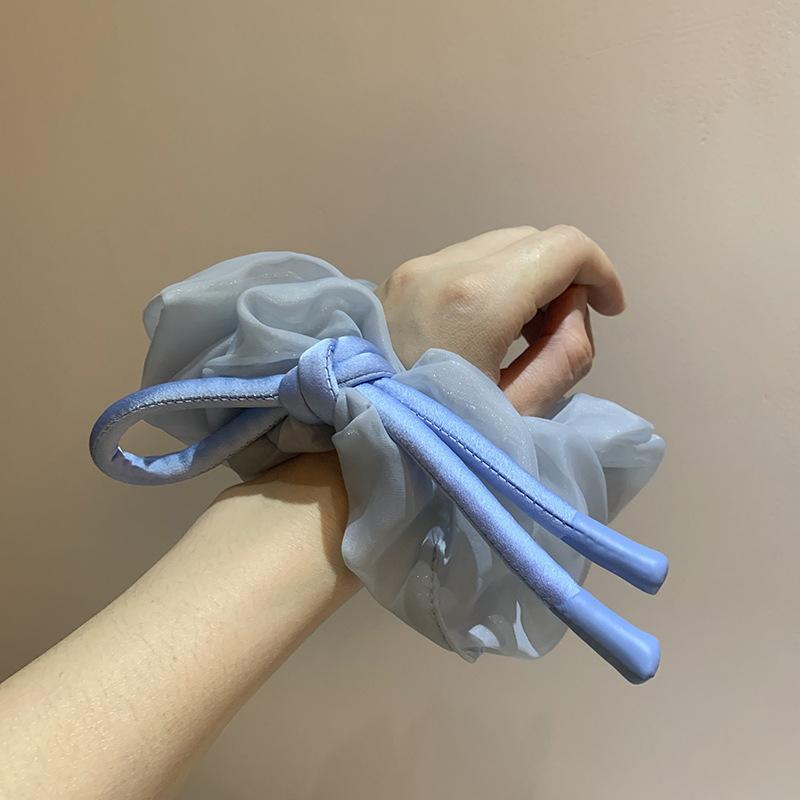 ヘアゴム レディース シュシュ リボン 蝶結び シフォン 韓国風 ヘアアクセサリー まとめ髪 かわいい 大人 上品 フェミニン エレガント ガーリー お洒落(x...