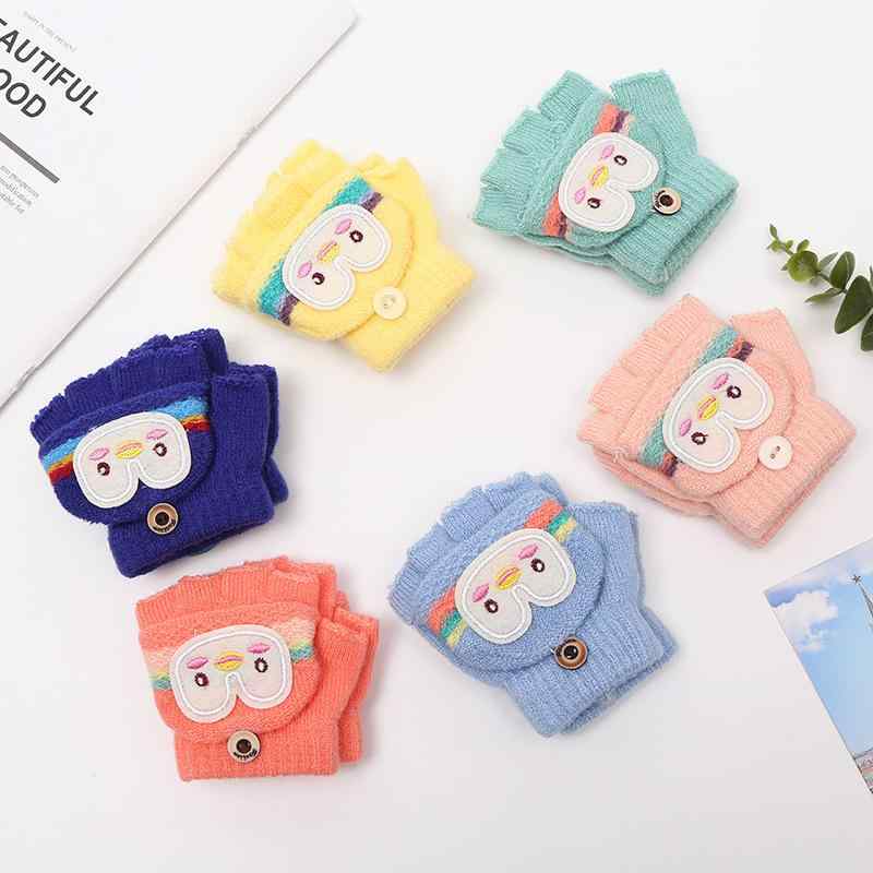 手袋 キッズ 子供用 防寒手袋 5本指手袋 暖かい かわいい カートゥーン ペンギン 男の子 女の子 裏起毛..