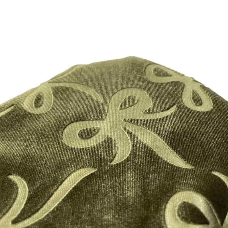 生地・布地 子供服 バッグ 飾り ベルベット 3D 圧花 伸縮性 光沢 蝶結び柄 ポリエステル スパンデック..