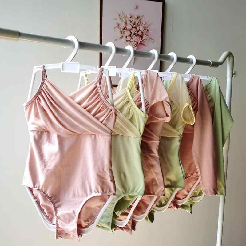 子供用レオタード バレエ ダンス 練習着 半袖 長袖 ノースリーブ 股下スナップボタン付き 発表会 練習 ..