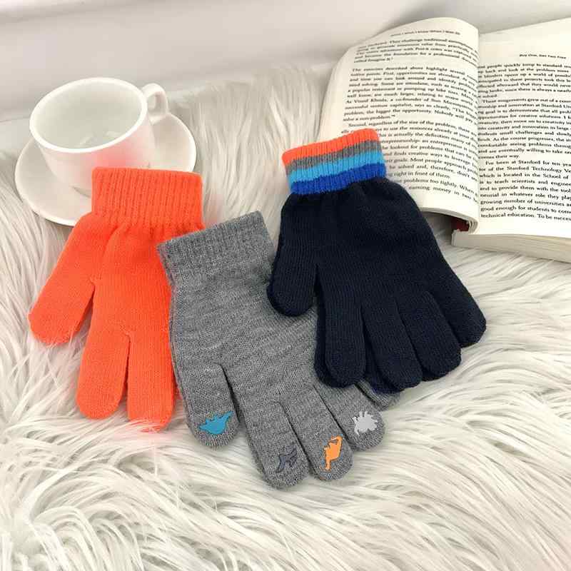 手袋 子供用 カートゥーン 裏起毛 厚手 ミトンタイプ 5本指手袋 かわいい 保温 防寒 秋冬