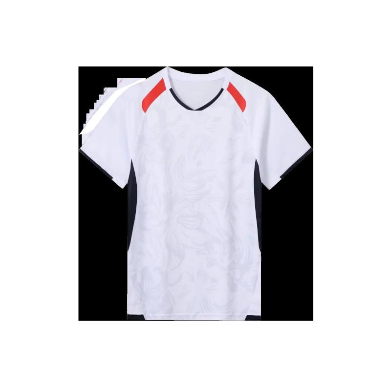 バドミントンウェア 男女兼用 子供用 半袖 練習着 速乾性 通気性 ポリエステル 白色 紺色 紫色 ピンク..