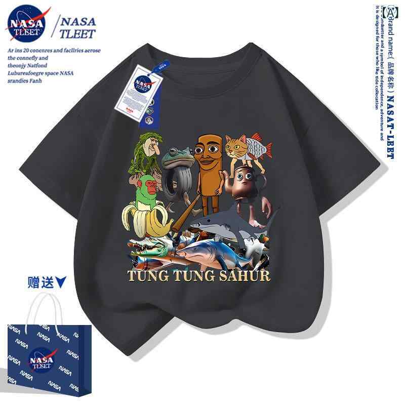 Tシャツ 子供服 NASA コラボ 木彫り風 アート 半袖 トップス カットソー 通学着 普段着 かわいい 接触..