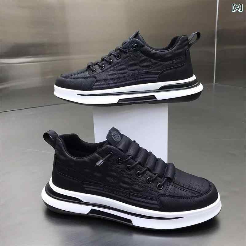 楽天トミーショップ 楽天市場店メンズ ローファー 男性用 スニーカー スリッポン 厚底 防寒 裏起毛 暖かい 紐靴 スポーツ 普段使い 部屋着 超繊維 豚革 黒 白 ブラック ホワイト