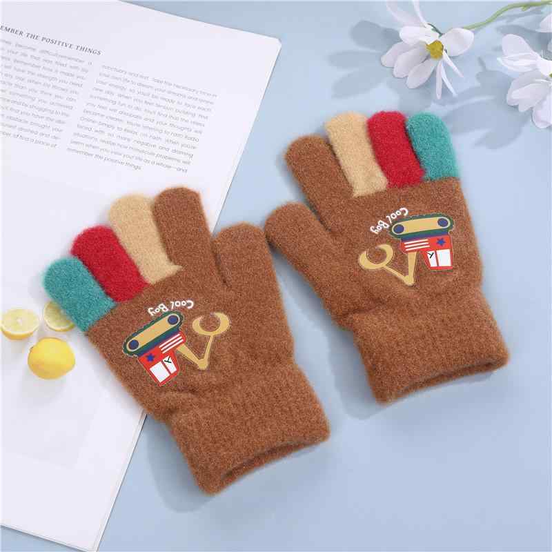 手袋 子供 ニット手袋 秋冬 暖かい 防寒 男の子 カートゥーン 学生 幼稚園 保育園 普段使い