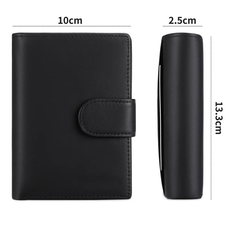 財布 男性用 短財布 三つ折り スキミング防止 多機能 カード入れ 本革 牛革 レザー 黒 オレンジ 都市 シンプル(x300)