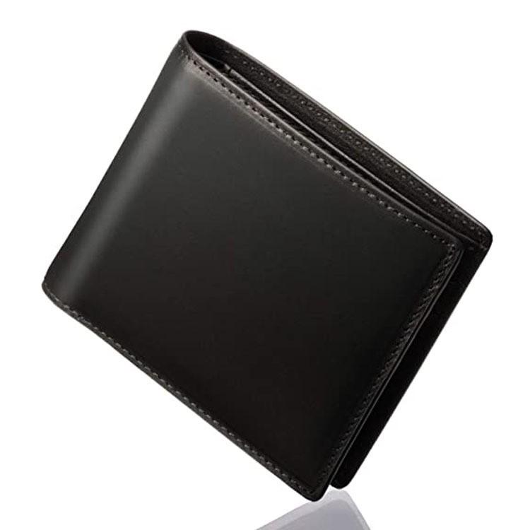 財布 男性用 二つ折り財布 本革 牛革 レザー メンズ ウォレット ショートウォレット ブラック コンパクト 普段使い(x200)