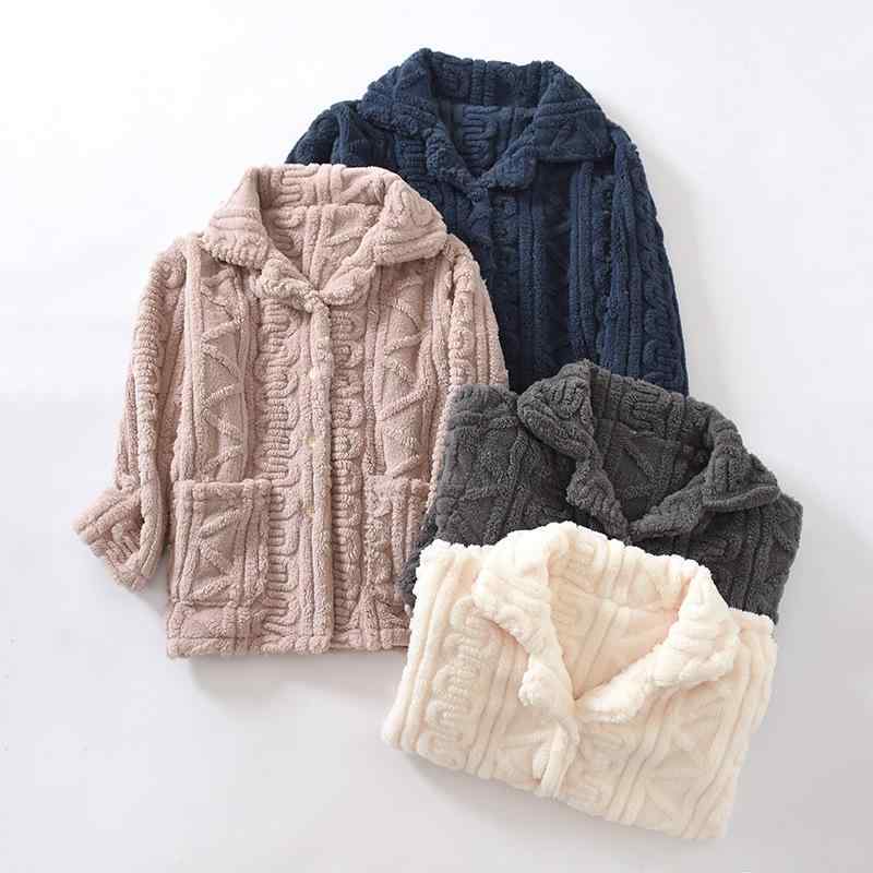 パジャマ 秋冬 長袖トップス 無地 フリース 厚手 あったか 部屋着 寝間着 リラックスウェア レディース メンズ 襟付き 前開き 紺色 ネイビー グレー ピンク アイボリー