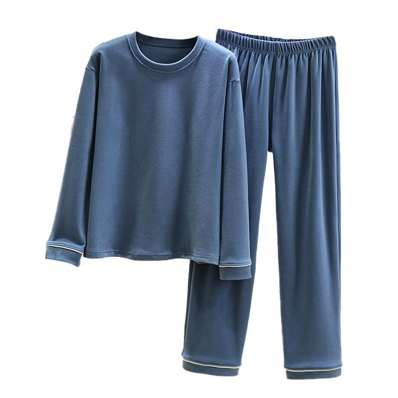 ルームウェア レディース 冬 上下セット 大きいサイズ あったか パジャマ 長袖 部屋着 寝巻き 厚手 暖か 丸首 伸縮性 普段使い リラックス ピンク系 ブルー系