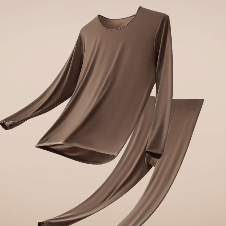 肌着 メンズ 男性用 保温インナー 上下セット 発熱 接触冷感 無縫製 薄手 アンダーウェア