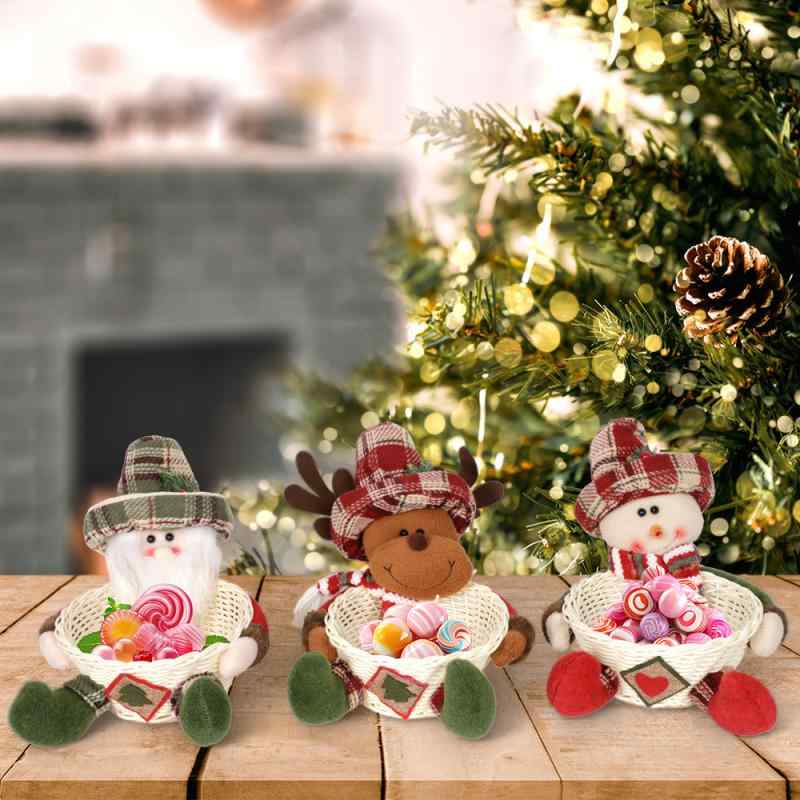 クリスマス 飾り クリスマスプレゼント ギフト サンタクロース 雪だるま トナカイ 帽子付き 人形 お菓..