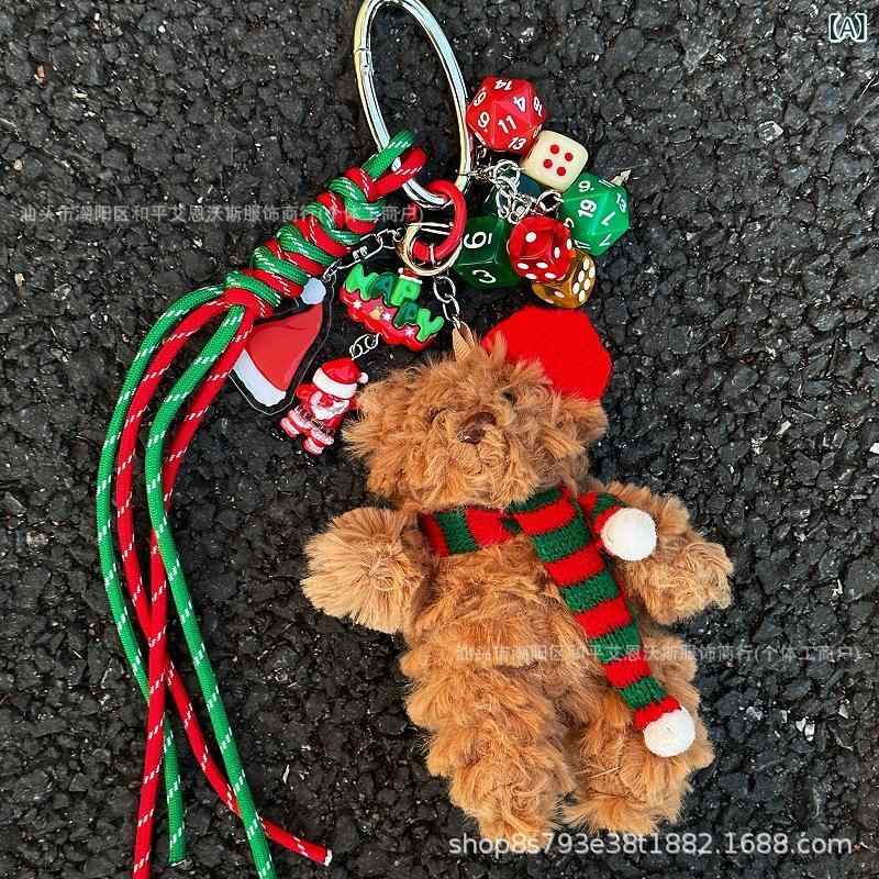 キーホルダー クリスマス レディース バッグチャーム テディベア ぬいぐるみ かわいい 熊 ベア マスコ..
