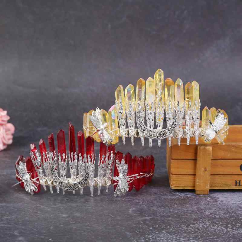 ヘアアクセサリー レディース 水晶 ティアラ カチューシャ 髪飾り ヘッドドレス パーティー 結婚式 イ..